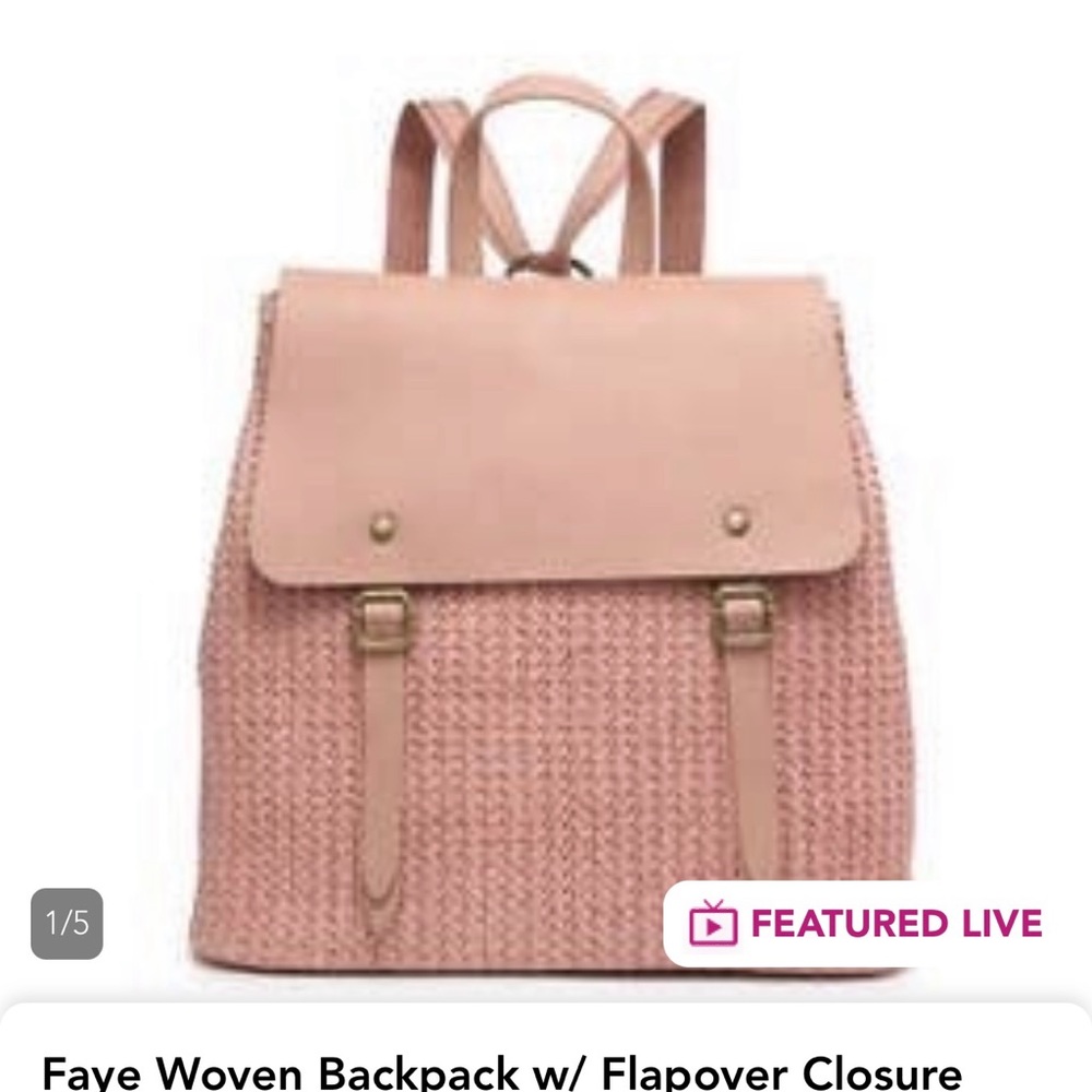 Faye Woven Front Backpack with flap over closure, NWT